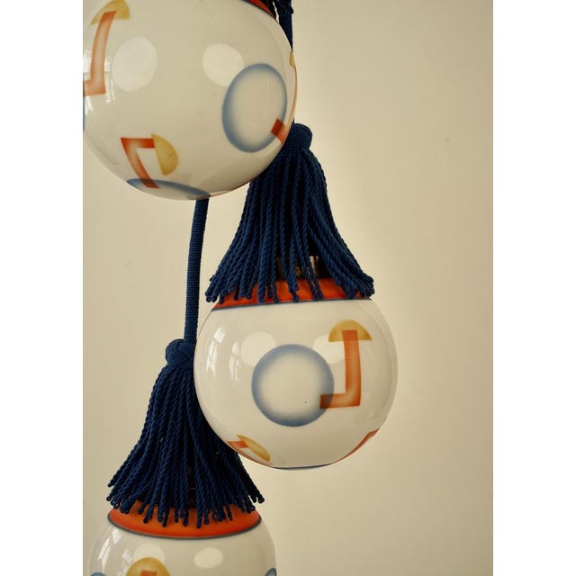 Pendant Light with Three Glass Balls, 1925 For Sale - Image 3 of 14