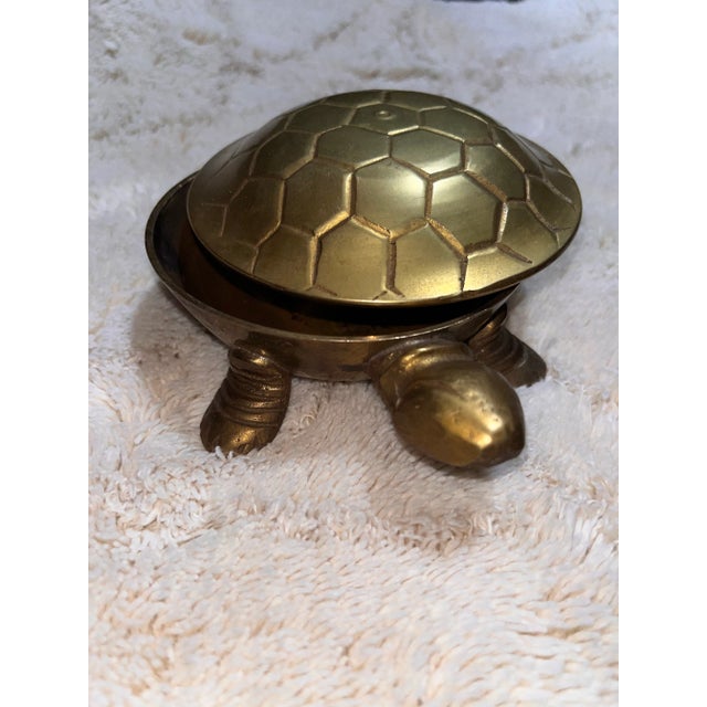 1970s Mid-Century Modern Brass Turtle Keepsake Cone/Loose Incense Herb Burner Ashtray For Sale In Midland, TX - Image 6 of 12