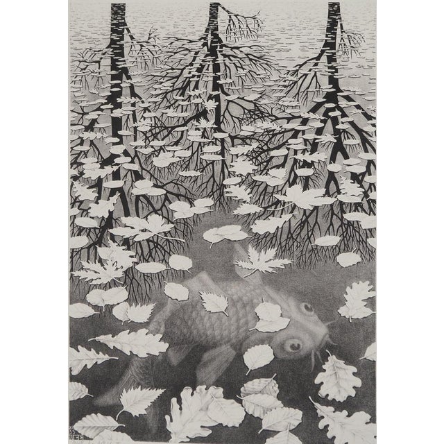 Contemporary Maurits Cornelis Escher, Autumn and Carp, 2008, Engraving For Sale - Image 3 of 9