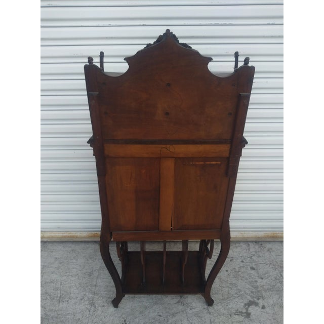 Wood Late 19th Century Antique French Walnut Music Cabinet With Gilt Accents For Sale - Image 7 of 10