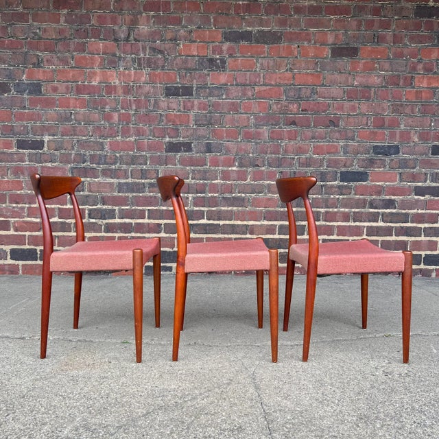 Mid 20th Century Set of 3 Arne Hovmand Olsen for Mogens Dining Chairs For Sale - Image 5 of 11