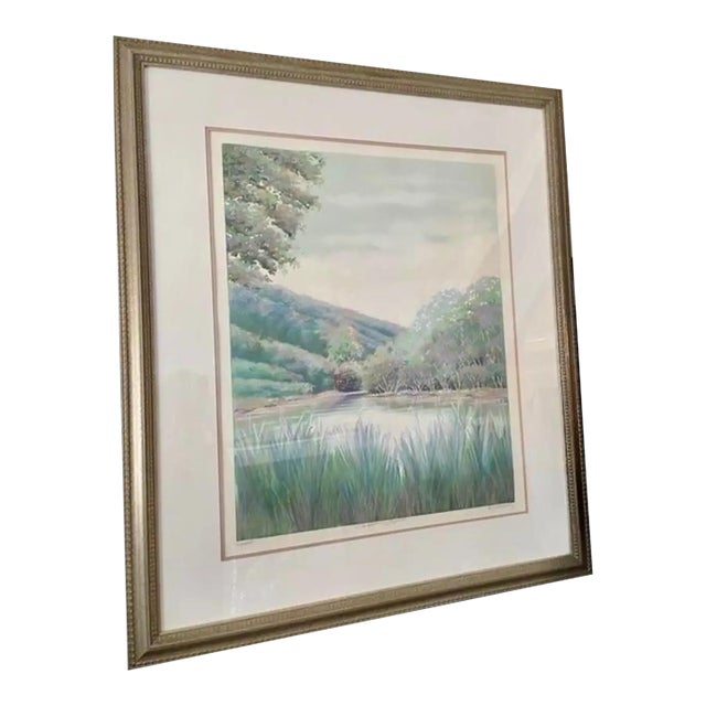 Original Framed Watercolor Landscape Painting Signed by Artist For Sale