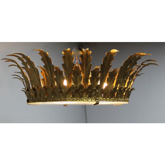 Vintage Ceiling Lamp in Iron and Glass, 1960s For Sale - Image 4 of 8