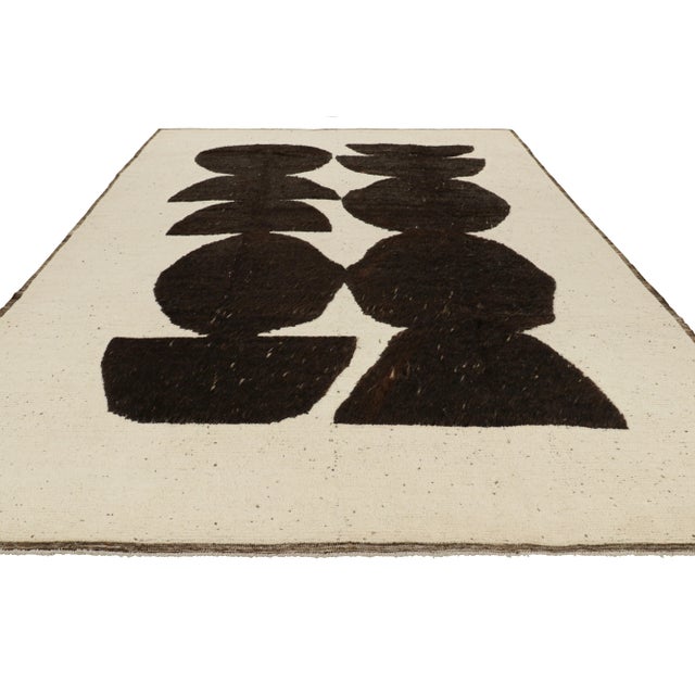 Not Yet Made - Made To Order Rug & Kilim’s Moroccan Style Rug in Cream White with Brown Geometric Patterns - 10x14 For Sale - Image 5 of 7