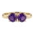 Natural Amethyst Two-Stone Ring • 18k Gold Plating Toi Et Moi Gemstone Ring • February Birthstone Jewelry Us 7 For Sale