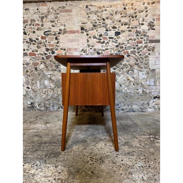 Small Vintage Danish Teak Desk by Gunnar Nielsen for Tibergaard, 1960 For Sale - Image 11 of 18