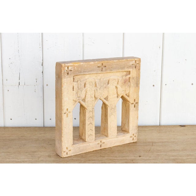 1950s Vintage Carved Sandstone Niche For Sale - Image 5 of 8