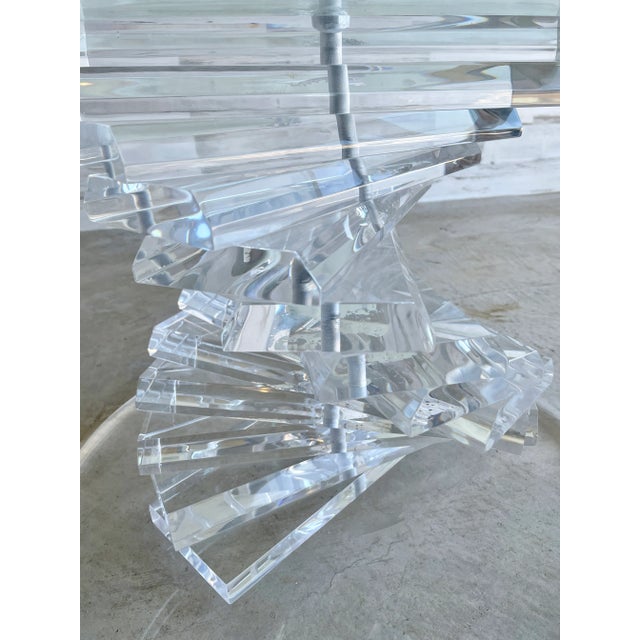 Helix Spiral Lucite Coffee Table For Sale - Image 9 of 10