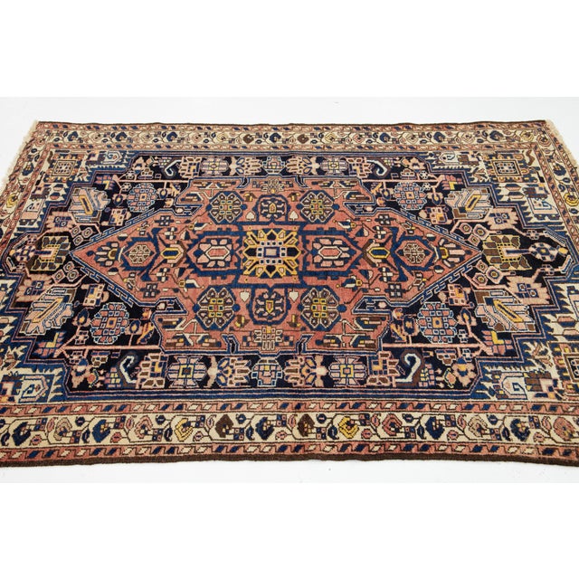 1960s 1960s Persian Malayer Hand-Knotted Wool Rugin Terracotta For Sale - Image 5 of 8