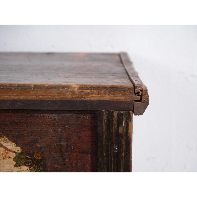 Wood Tyrolean Painted Dowry Chest by Amaru For Sale - Image 7 of 11