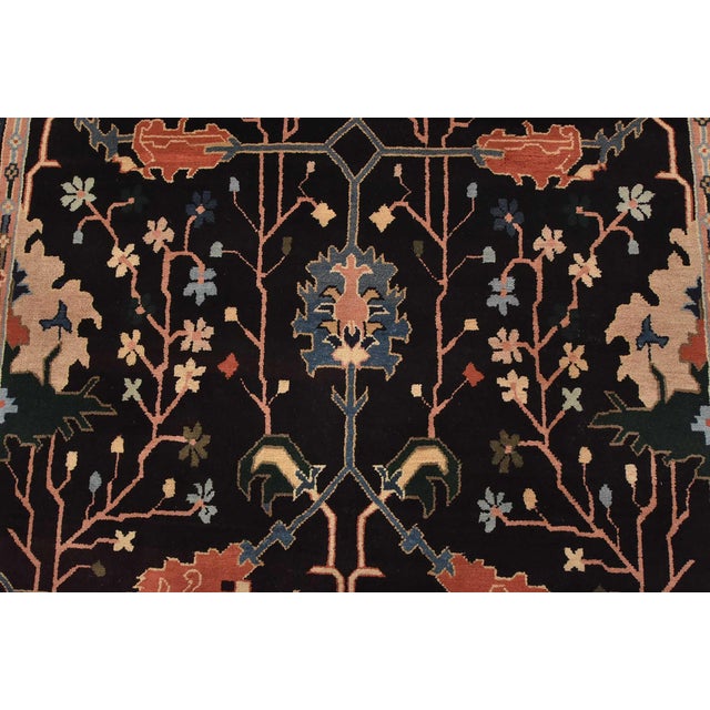 Heriz Rug 5’11” X 8’11” Black Wool Vintage Traditional Hand-Knotted Carpet For Sale In Philadelphia - Image 6 of 13