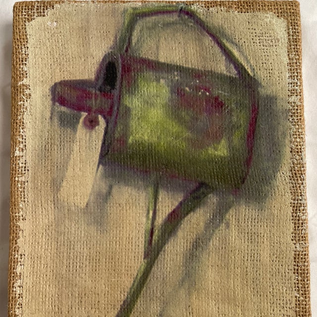 1990s Still Life Painting of a Garden Watering Can by Carol Rowan For Sale - Image 10 of 13