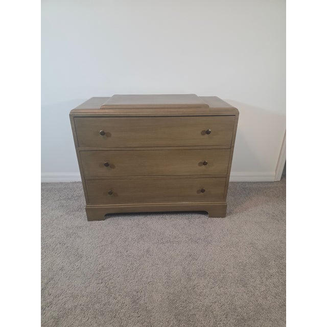 Mid 20th Century Solid Wood 3-Drawer Dresser in Warm Neutral Finish, Classic Transitional Style For Sale In Tampa - Image 6 of 7