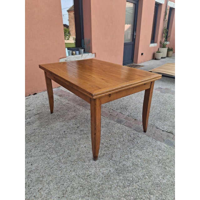 French Reconstruction Extendable Oak Table, 1950 For Sale - Image 15 of 17