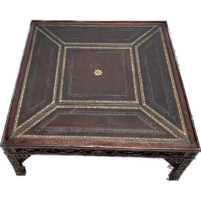 Chinese Maitland Smith Chinese Chippendale Square Coffee Table For Sale - Image 3 of 8
