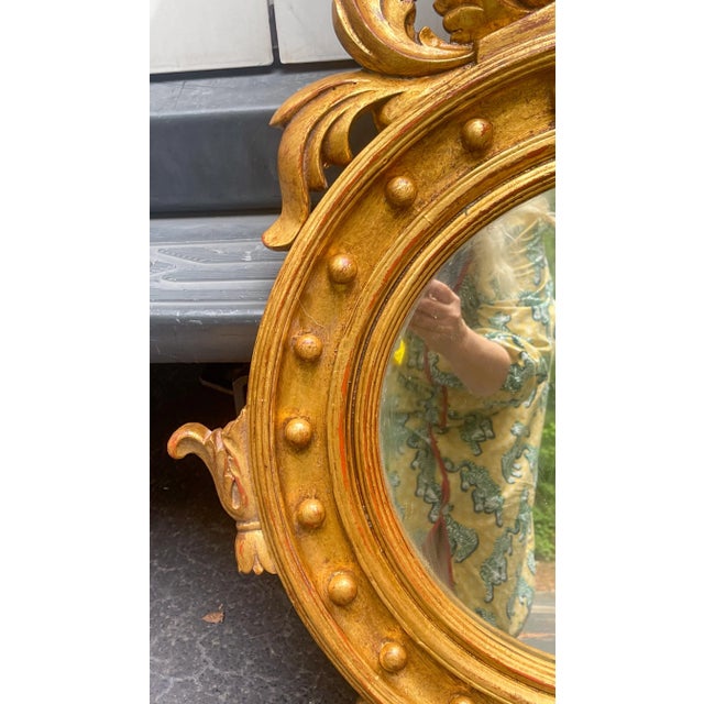 Mid-Century Italian Carved Eagle Giltwood Federal Style Mirror, Two Available For Sale - Image 4 of 11