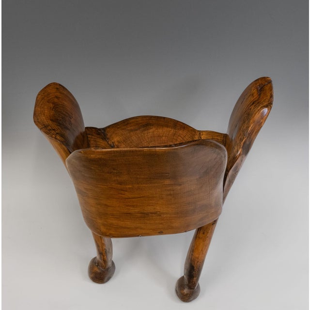 Organic Brutalist Sculptural Elm Armchair from Pierre Decorse, 2001 For Sale - Image 6 of 15