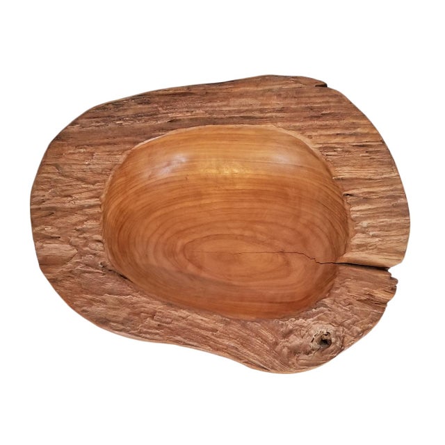 Contemporary Vintage Rustic Teak Root Decorative Bowl 15" For Sale - Image 3 of 5