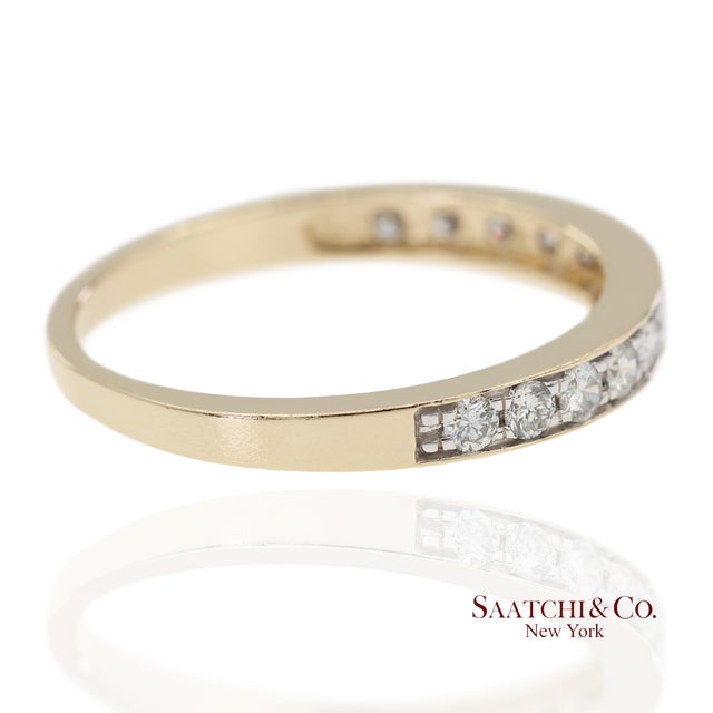 14K Solid Yellow Gold Natural Diamond Band Ring Metal Type: 14K Solid Yellow Gold Total Item Weight: 2.6 Grams Ring Size:...