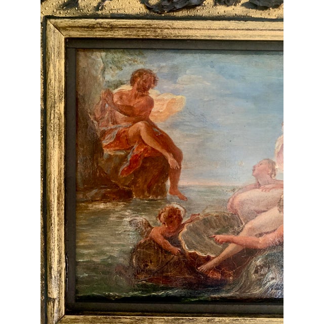 Grand Tour Antique Allegorical Mythological Oil Painting of Polyphemus and Galatea by Filippo Lauri, 19th Century For Sale - Image 3 of 7