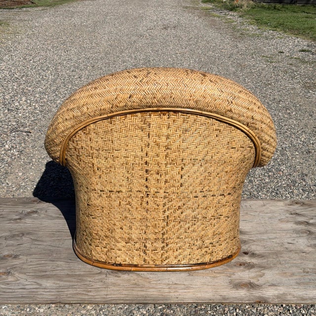 Tan Late 20th Century Ralph Lauren Attributed Wicker Rattan Lounge Chair For Sale - Image 8 of 11
