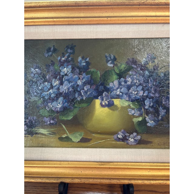 Realism G.W. Seavey Framed Original Oil Painting Still Life Floral For Sale - Image 3 of 5