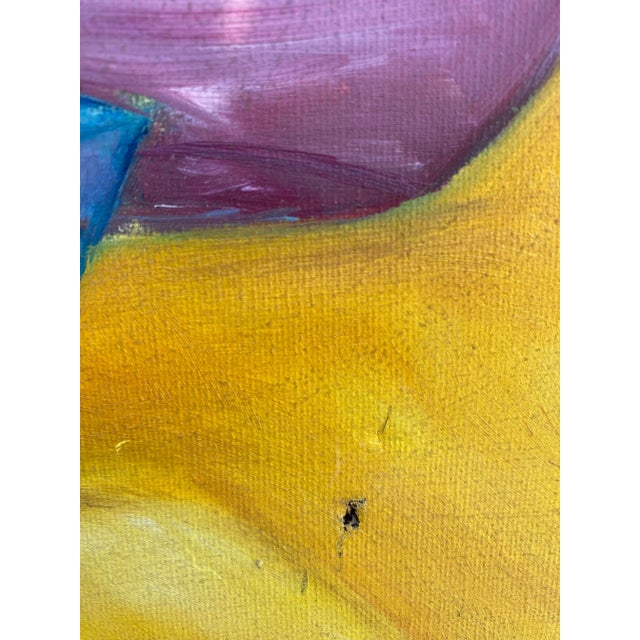 1970s Midcentury Modern Bright Colorful Paintings, Set of 4 For Sale - Image 5 of 11