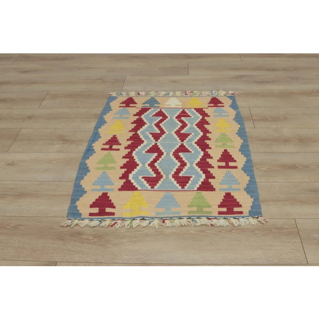 1970s Scandinavian Blue Kilim Rug For Sale - Image 4 of 13