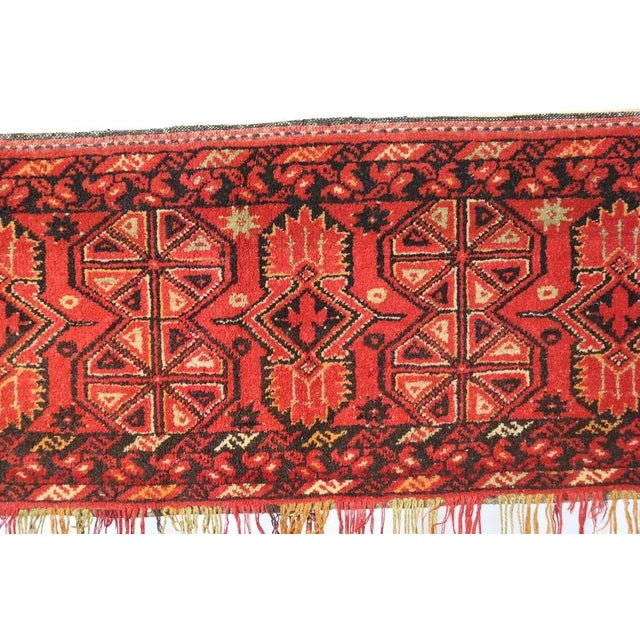 Red Vintage Hand Knotted Turkmen Wall Hanging, 1930s For Sale - Image 8 of 11