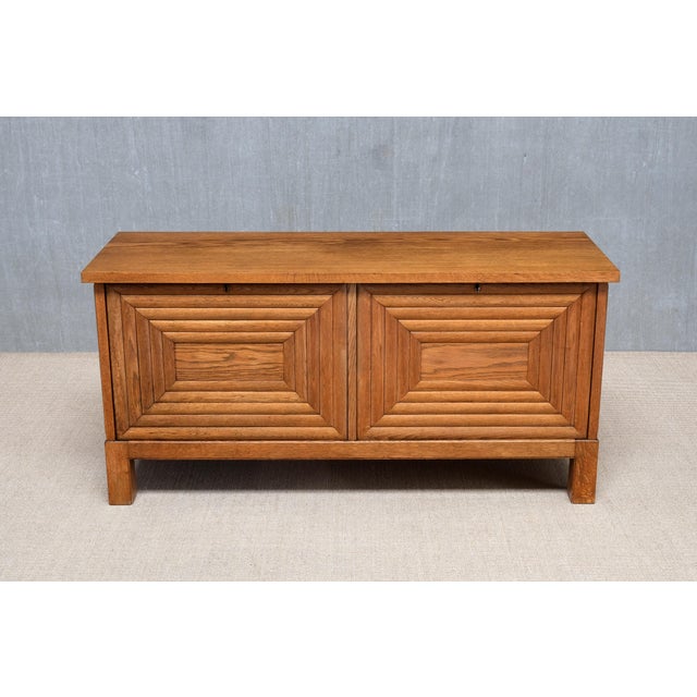 Brown Sideboard in Oak attributed to Oscar Nilsson, Sweden, 1940s For Sale - Image 8 of 12