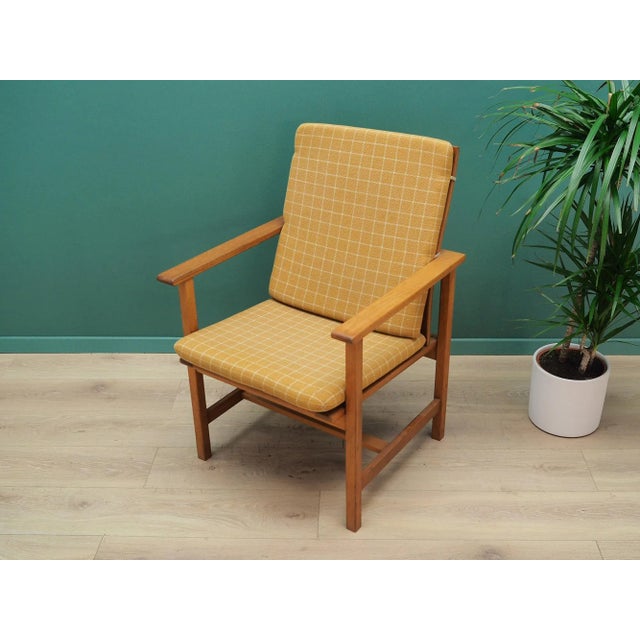 Wood Danish Yellow Armchair from Børge Mogensen, 1970s For Sale - Image 7 of 16