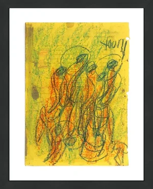 Purvis Young Gathering (Original Mixed Media on Paper)