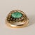 Vintage 18k Gold 3 Carat Colombian Emerald Cabochon and Diamond Ring, Size 7.25 For Sale - Image 4 of 6