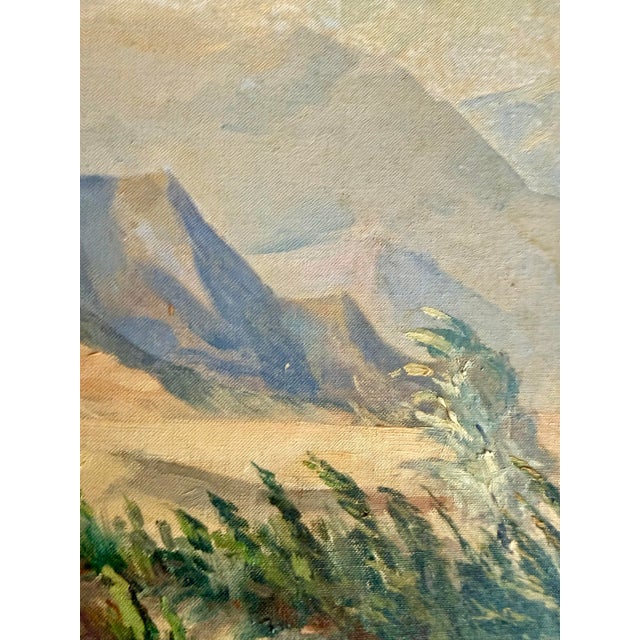 Mid 20th Century Vintage Mid-Century Modern Impressionist California Plein Air Desert Landscape, Original Oil on Board Signed & Framed For Sale - Image 5 of 12