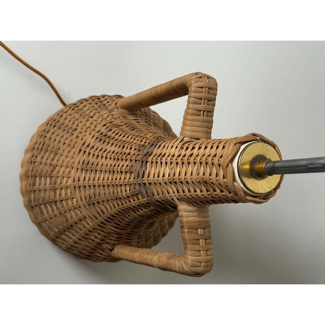 Large Mid-Century Handmade Floor Lamp in Rattan, 1960s For Sale - Image 14 of 16