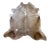 This gorgeous natural Brazilian cowhide rug in a warm champagne/taupe color palette has a wonderful glossy finish with...