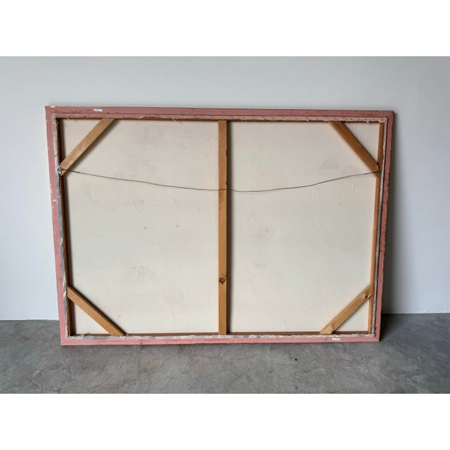 Large - 1980s Vintage Abstract Wildflowers Landscape Acrylic on Canvas Painting For Sale - Image 11 of 11