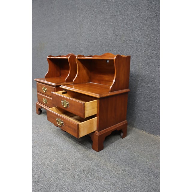 1980s Pair of Henkel Harris Wild Black Cherry Nightstands For Sale - Image 14 of 14