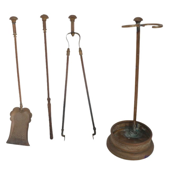 Antique Brass 4 Pc. Tool Set For Sale - Image 4 of 6