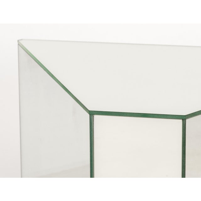 Glass Modern Mirrored Pedestal Tables, 3 For Sale - Image 7 of 10