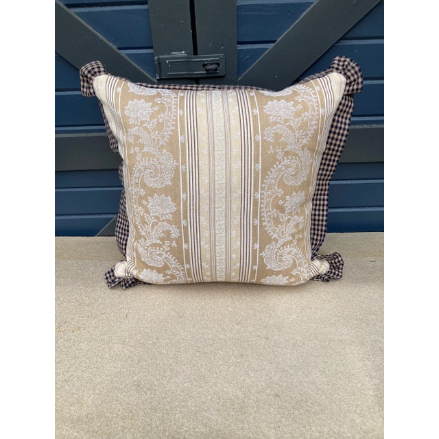 French Antique French Fabric Pillow For Sale - Image 3 of 6