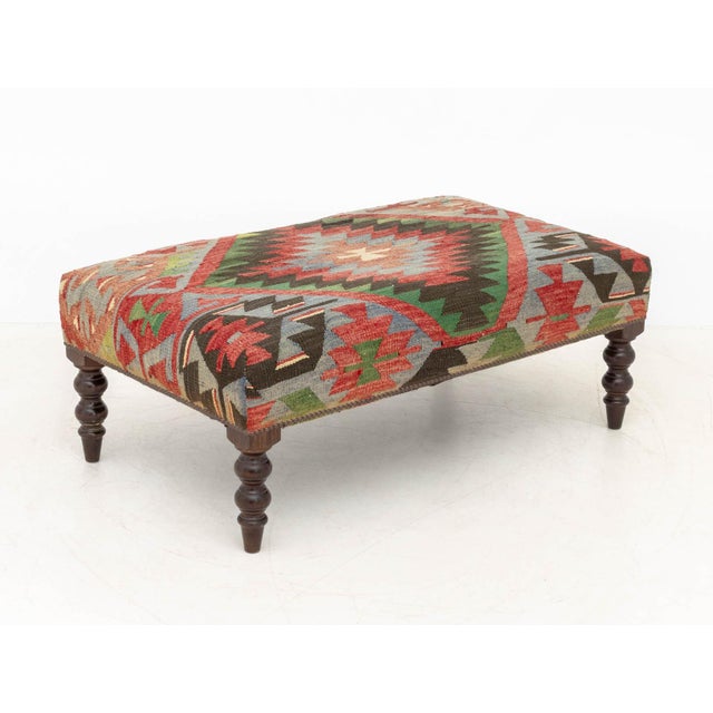 Late 20th Century George Smith Kilim Upholstered Ottoman For Sale - Image 5 of 8