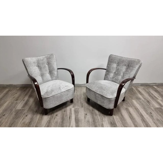 Set of Armchairs by Jindrich Halabala for Up Závody, 1960s For Sale - Image 11 of 11