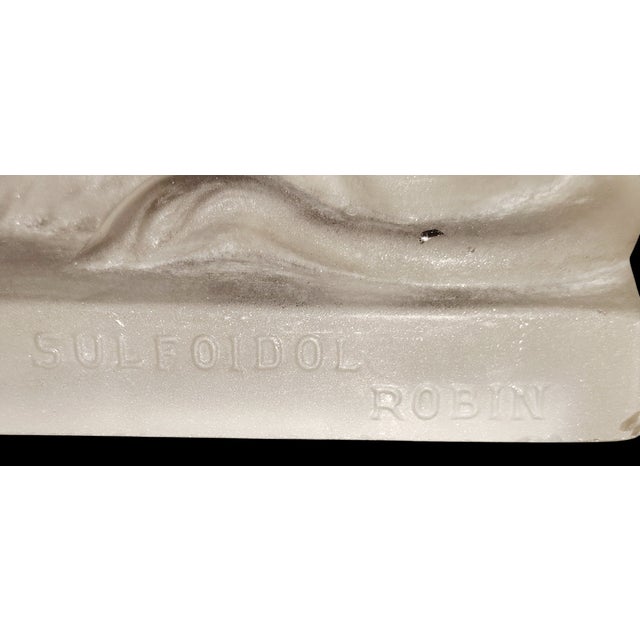 Molded Pressed Glass Advertising Paperweight from Iodone Robin, 1890s For Sale - Image 4 of 9