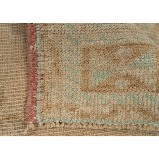 Turkish Mini Rug Oriental Hand Knotted Vintage Rug 1'10" x 3'3" #21046 For Sale In Houston - Image 6 of 8