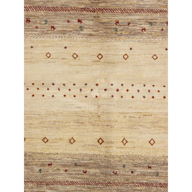 Vintage Hand-Knotted Gabbeh Rug 5'7" X 8'0" For Sale - Image 4 of 4