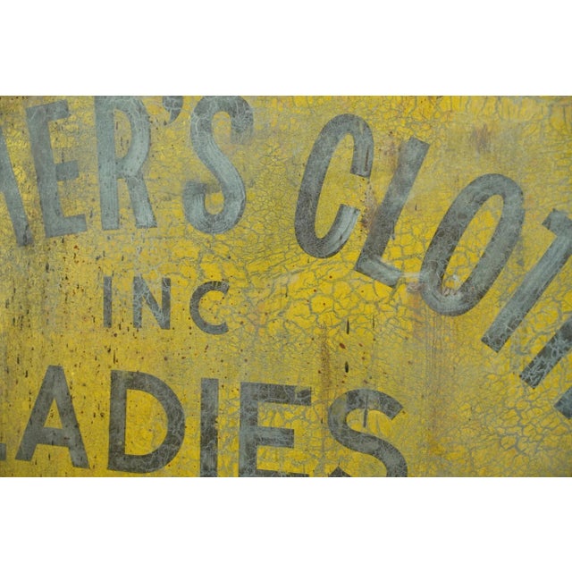 Reclaimed Marty Supreme 45.375 In. Clothes Retail Aluminum Movie Prop Sign For Sale - Image 4 of 9