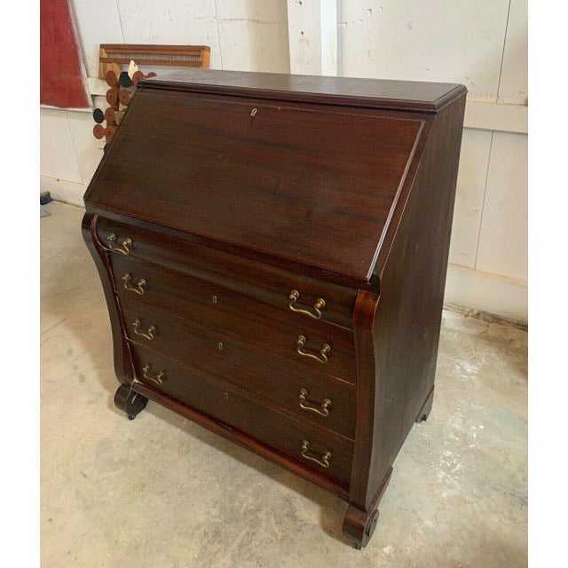 Antique Empire Mahogany Style Drop Front Desk Secretary Chairish
