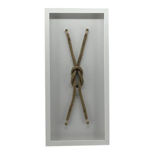 Sailors "Reef" Knot Framed - White Framed Coastal Wall Decor