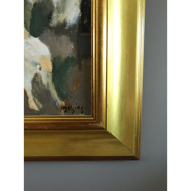 Paint Mid-Century Modern 'Woman in Repose' Mini Abstract Figurative Portrait Oil Painting bySwedish Artist Ivar Morsing (1919-2009), Framed For Sale - Image 7 of 10